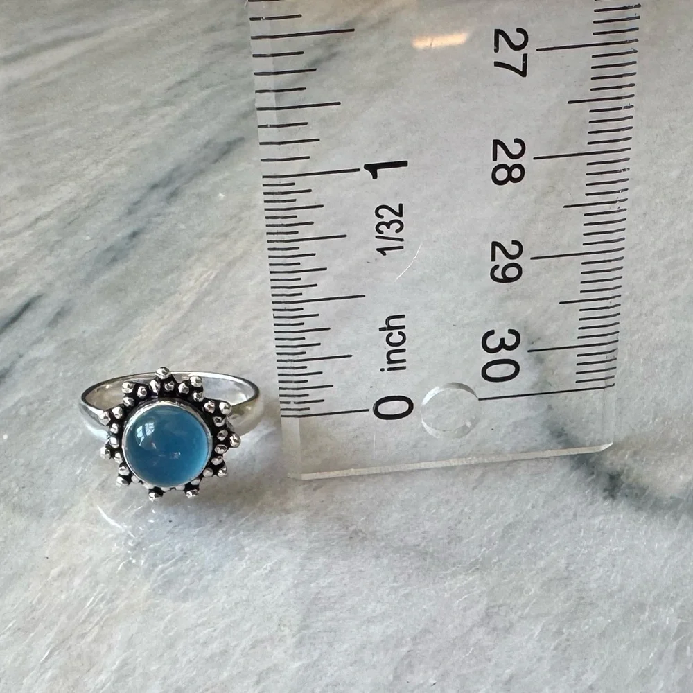 NWOT Sundance Twinkling Sky Ring, Blue Chalcedony, Sterling Silver